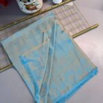 Bella Kendinden Dokulu Çift Taraflı İpek Şal - 4598 - Okyanus