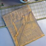 Liva Kendinden Dokulu Çift Taraflı İpek Şal - 9897 - Latte