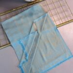 Liva Kendinden Dokulu Çift Taraflı İpek Şal - 9897 -Okyanus