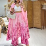 Nil Çiçek Desen İkili Takım TK100142 - Şeker Pembe