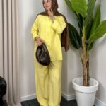 Aisha Gömlek İkili Takım TK100159 - Limon Sarı