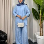 Aisha Gömlek İkili Takım TK100162 - Gök Mavi