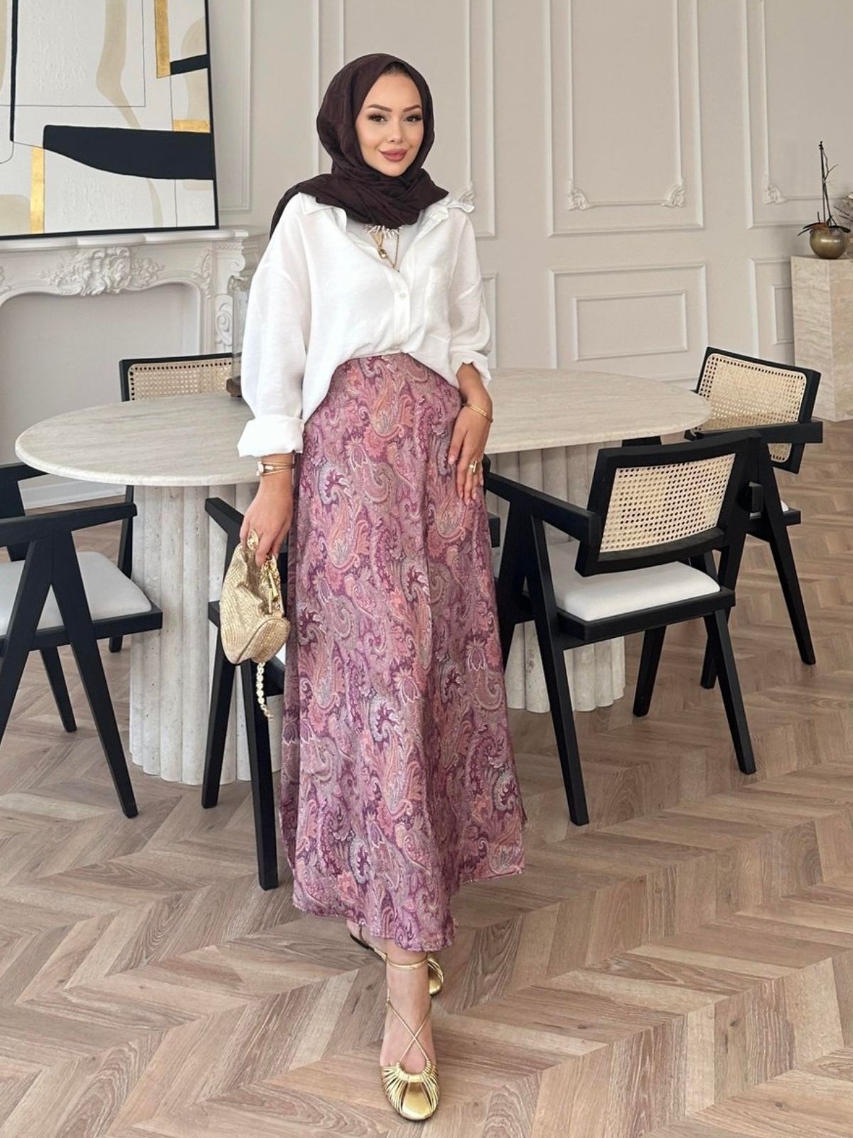 Begonya Otantik Etek ETK100203 - Mor