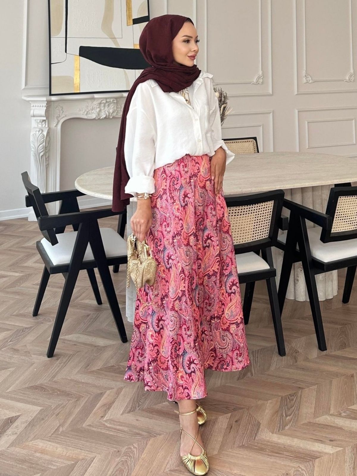 Begonya Otantik Etek  ETK100203 - Pembe