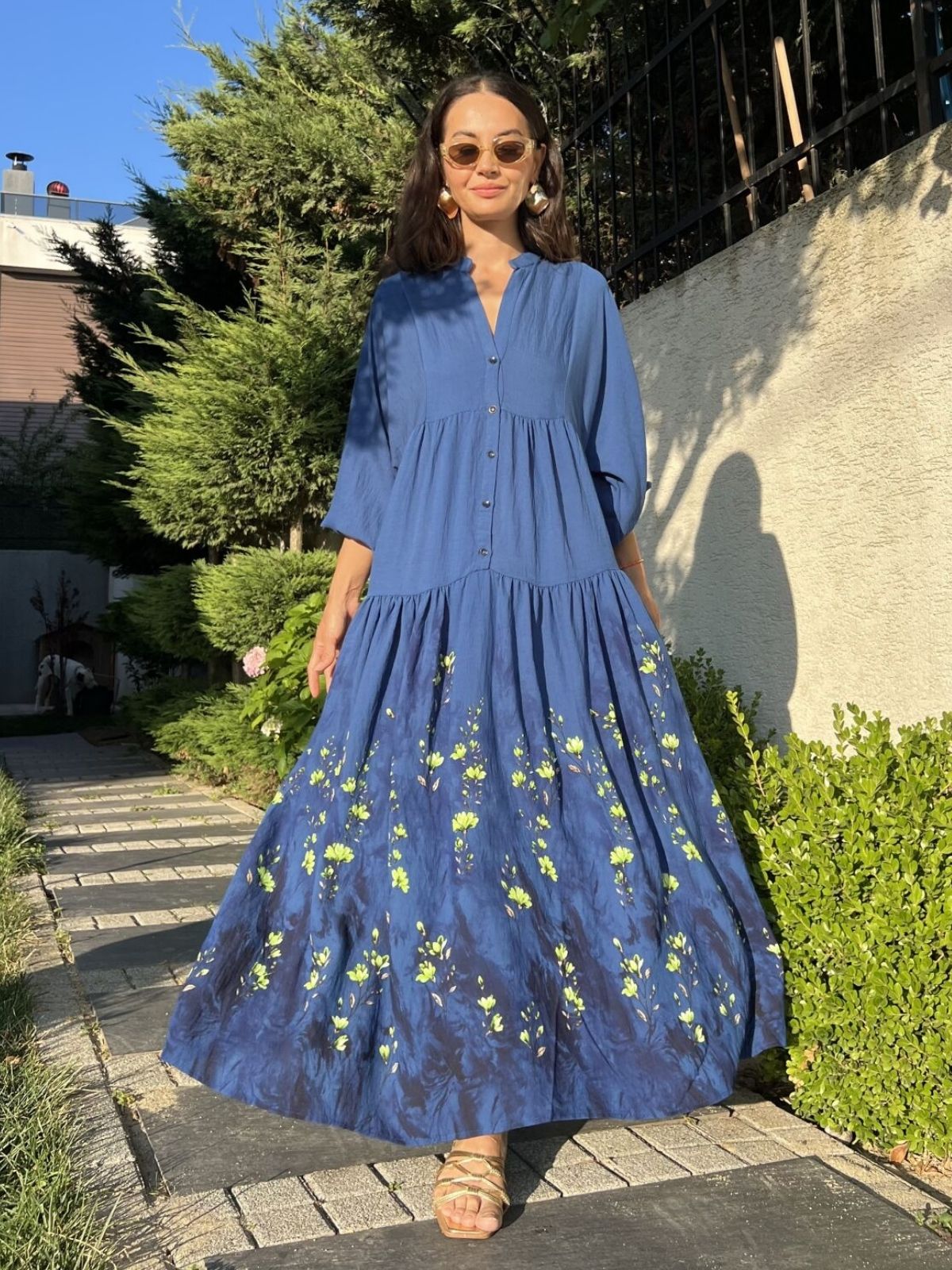 Solinda  Elbise  L100204  - Saks Mavi