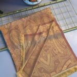 Milano Kendinden Dokulu Çift Taraflı İpek Şal - 8963- Çikolata