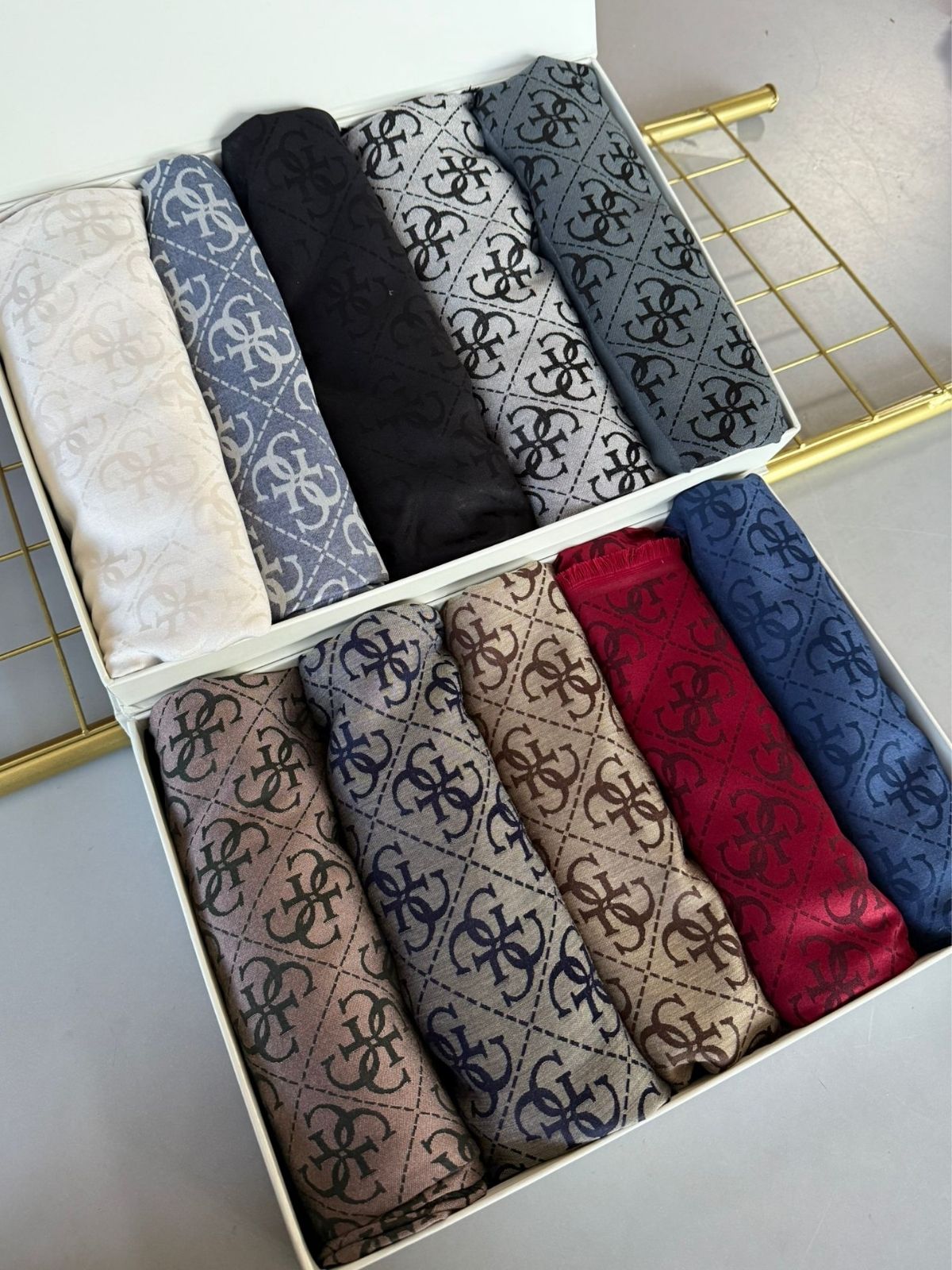 En Çok Satan 10’Lu Gues Kendinden Dokulu Çift Taraflı Pamuk ipek Şal – Avantajlı Set