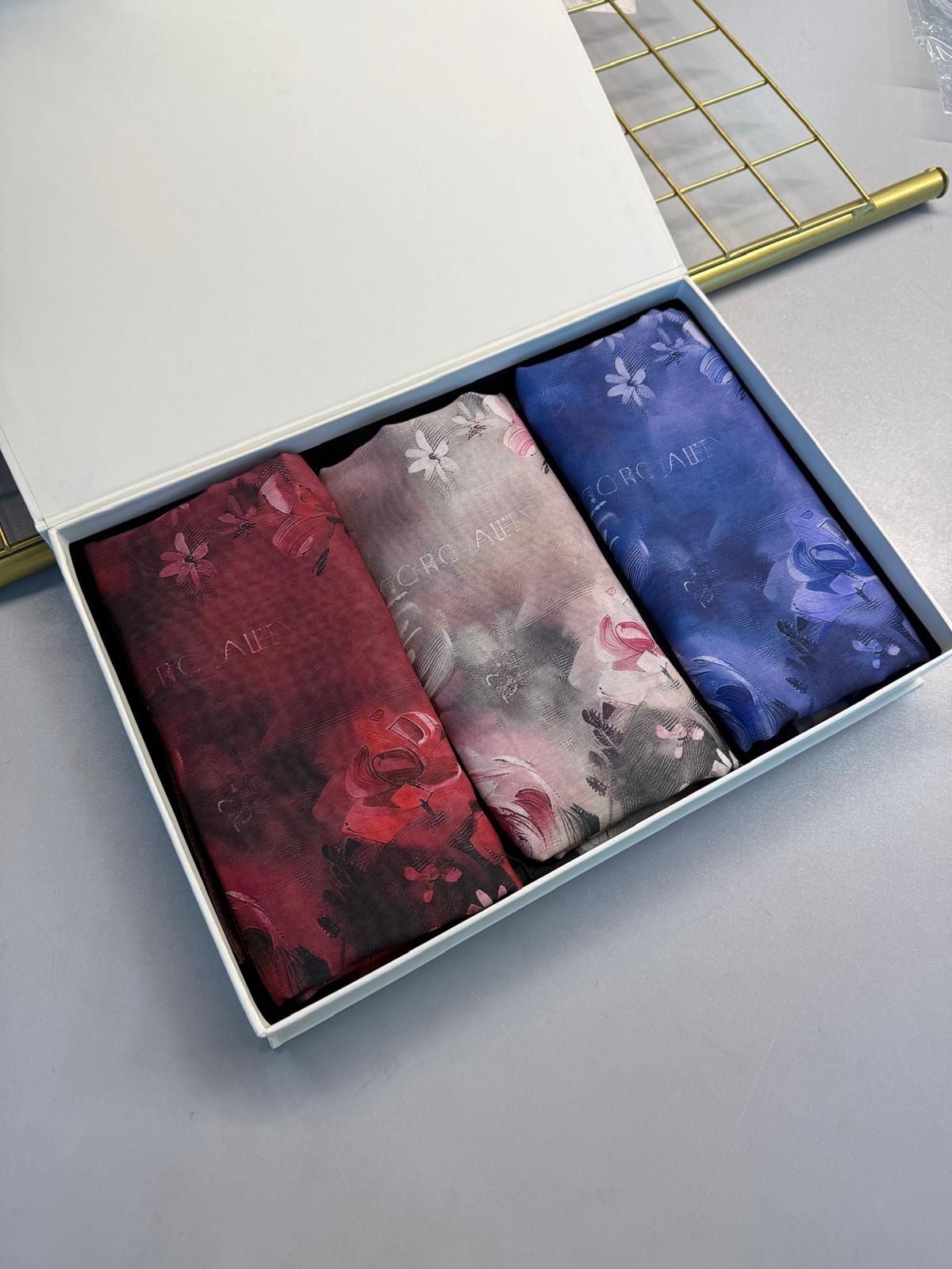 En Çok Satan 3'lü Mystic Bloom Desen Pamuk İpek Şal KT100224 – Avantajlı Set