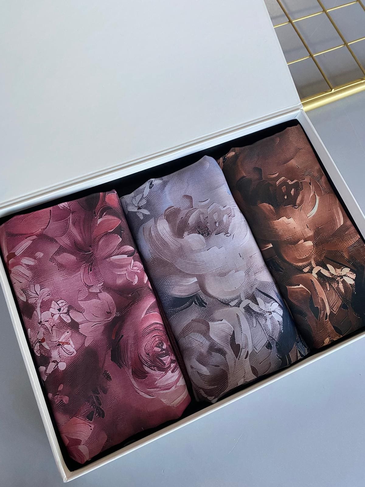 En Çok Sevilen 3'lü Mystic Bloom Desen Pamuk İpek Şal KT100230 Avantajlı Set