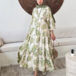 Mimoza Desenli Elbise L100138 - Çağla