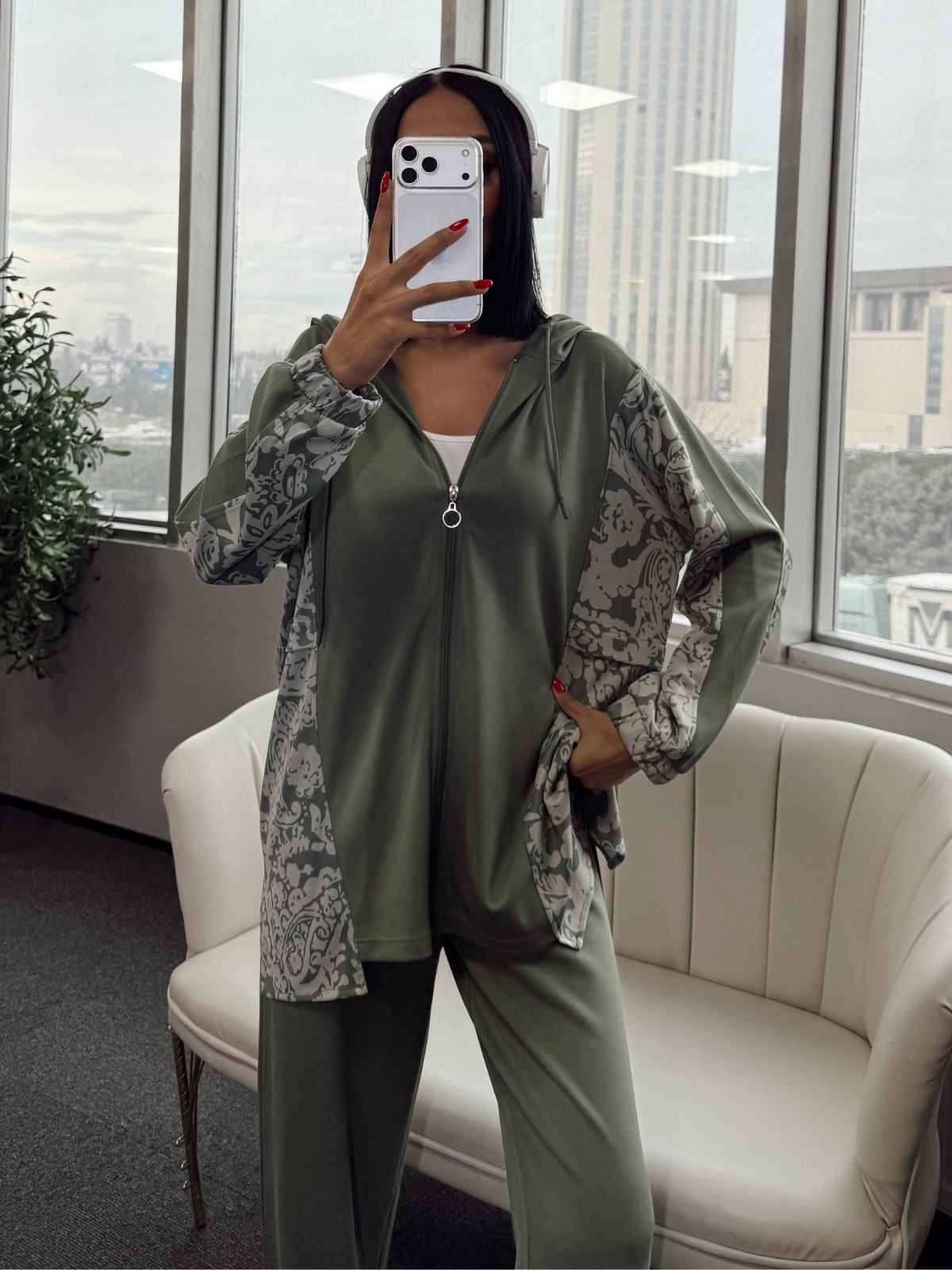 Premium Aspera BÜYÜK BEDEN İkili Takım TK100250 - Haki