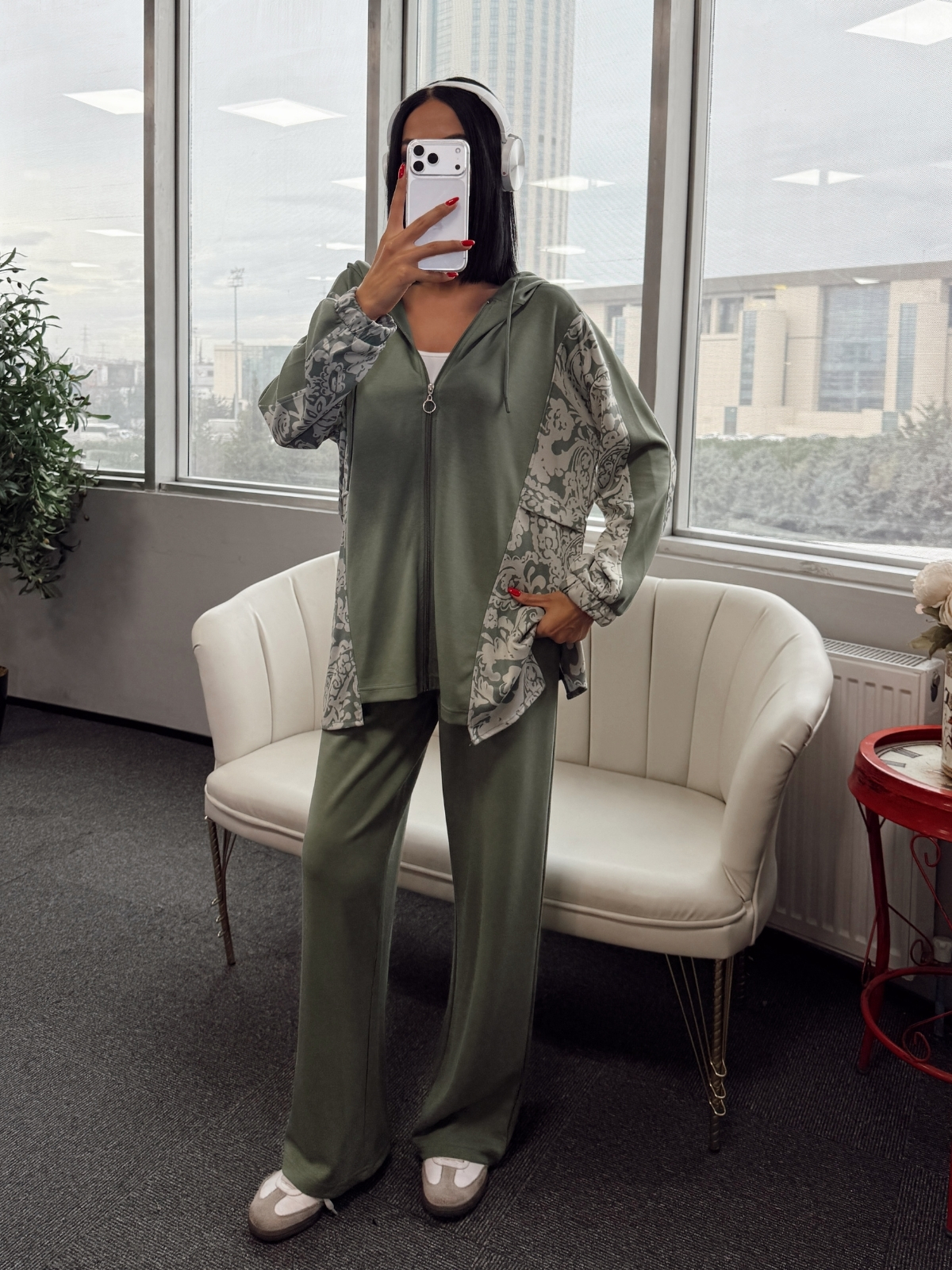 Premium Aspera BÜYÜK BEDEN İkili Takım TK100250 - Haki - Görsel 2