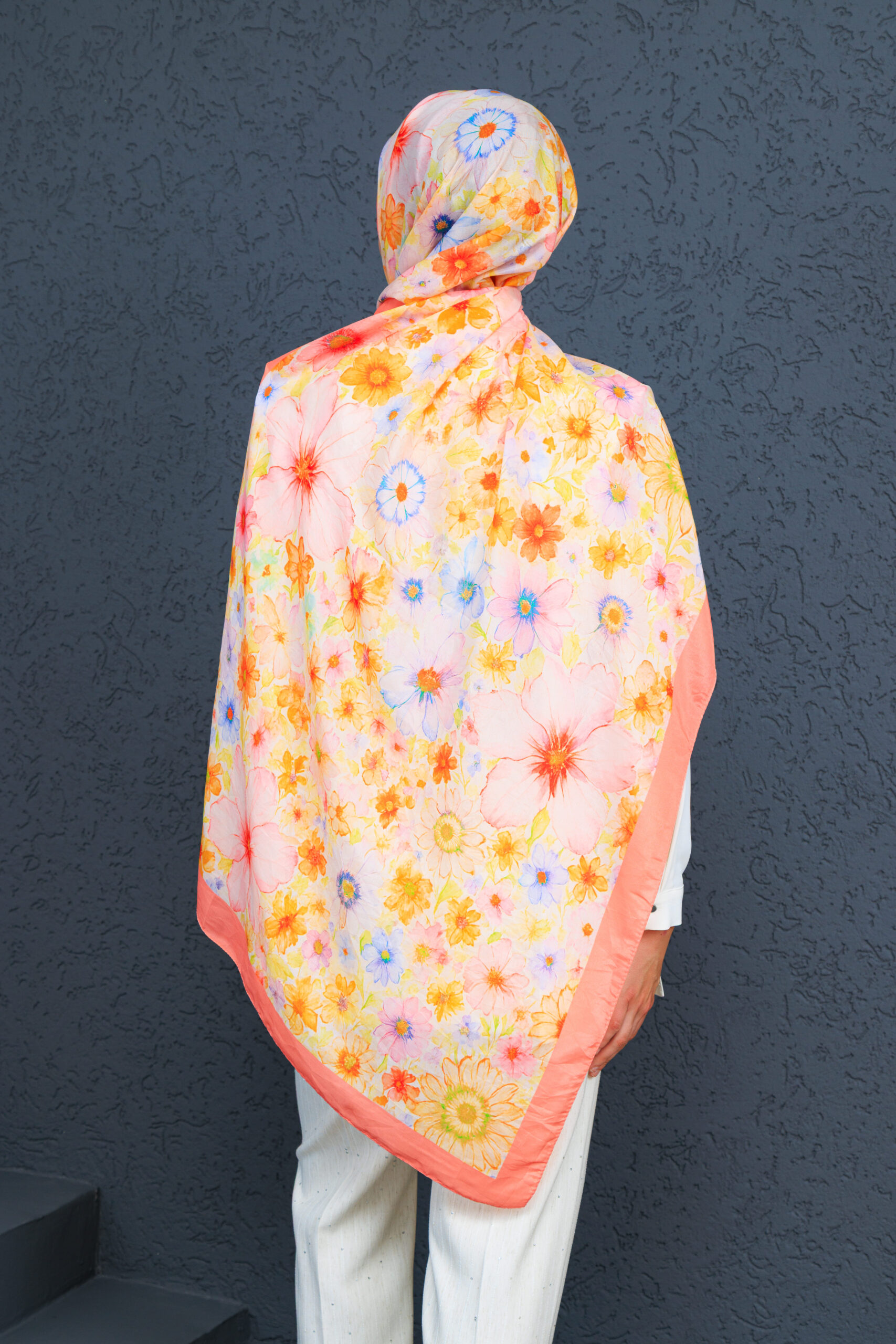 Eleya Şal Serisi - 469-008 - V- 5 -  Portakal - Görsel 4