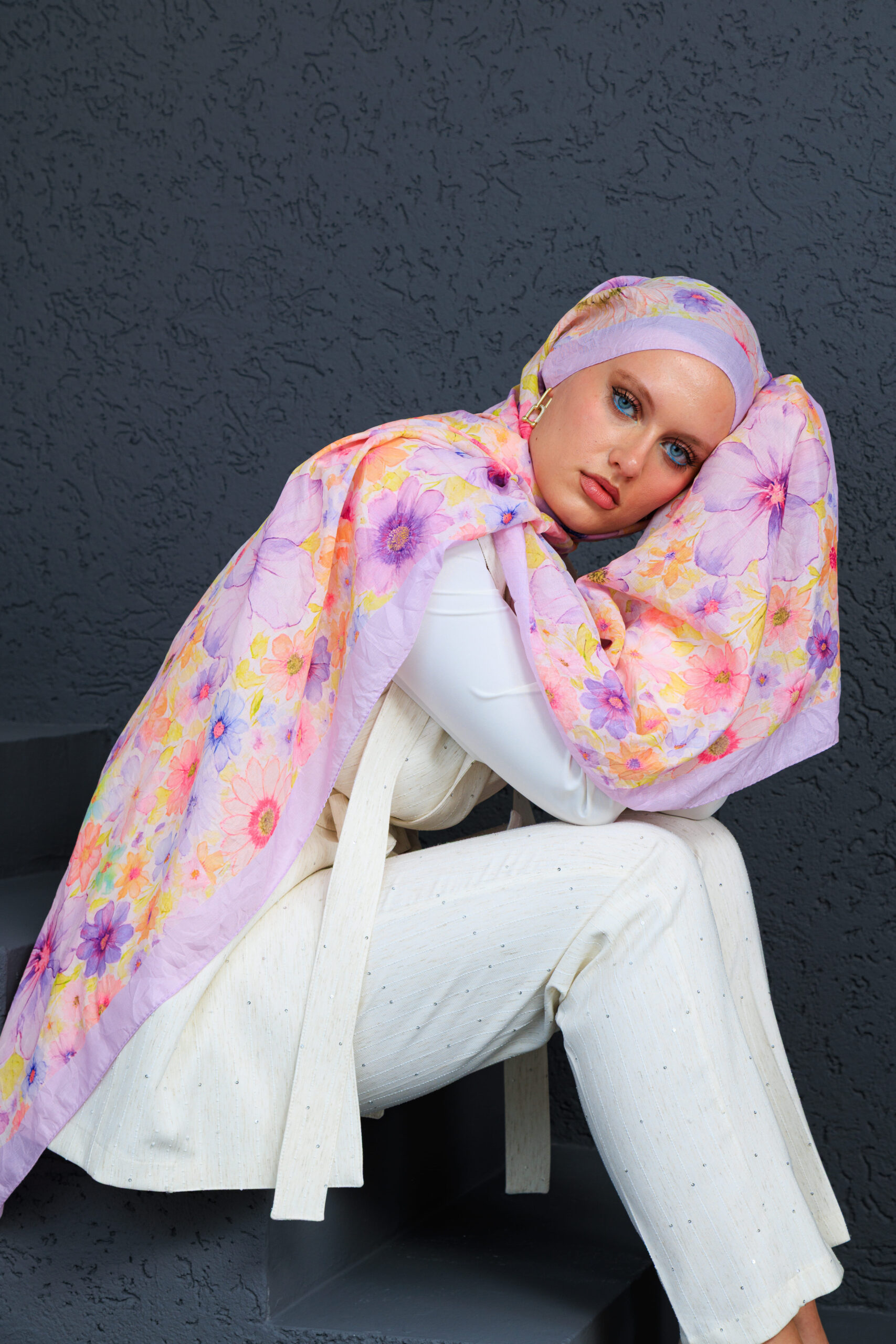 Eleya Şal Serisi - 469-008 - V- 4 - Lavanta - Görsel 2