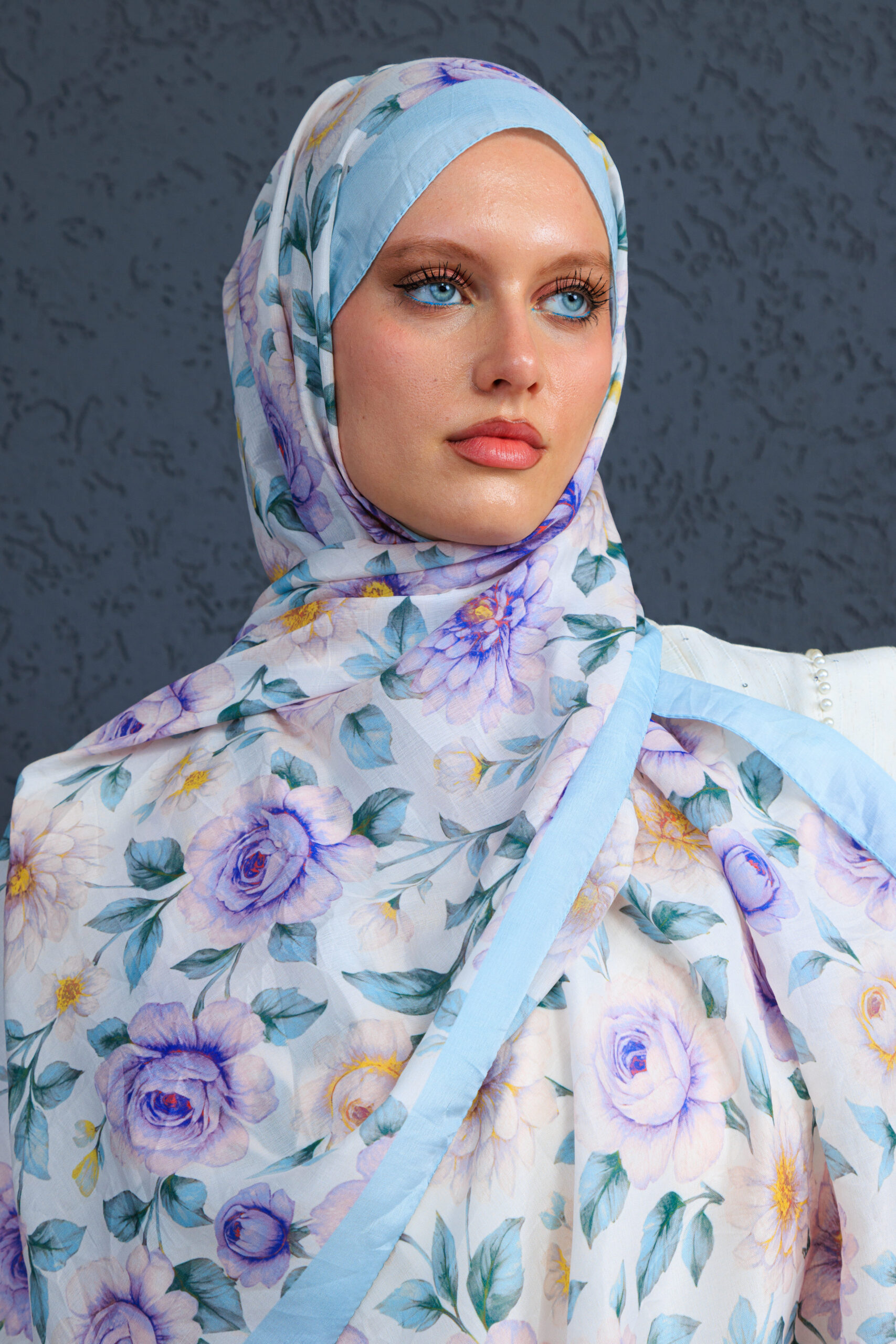 Eleya Şal Serisi - 469-008 - V- 6 -  Gök Mavi