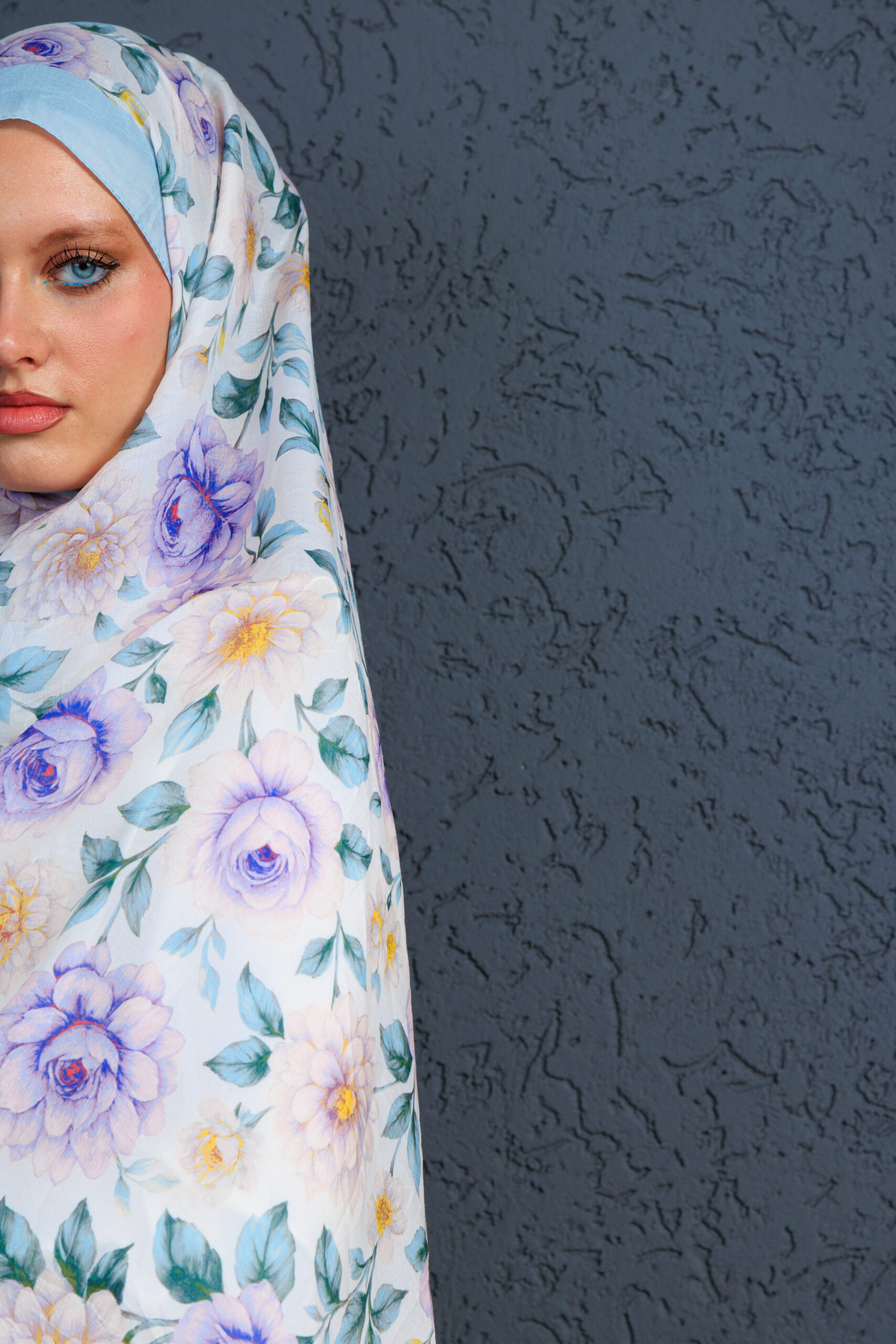 Eleya Şal Serisi - 469-008 - V- 6 -  Gök Mavi - Görsel 2