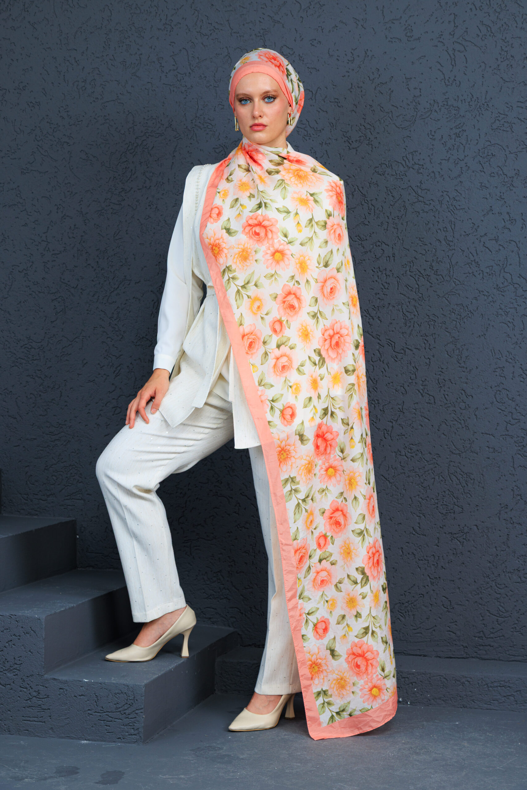 İbiza Şal Serisi- 469-004- V-4 - Şeftali - Görsel 5