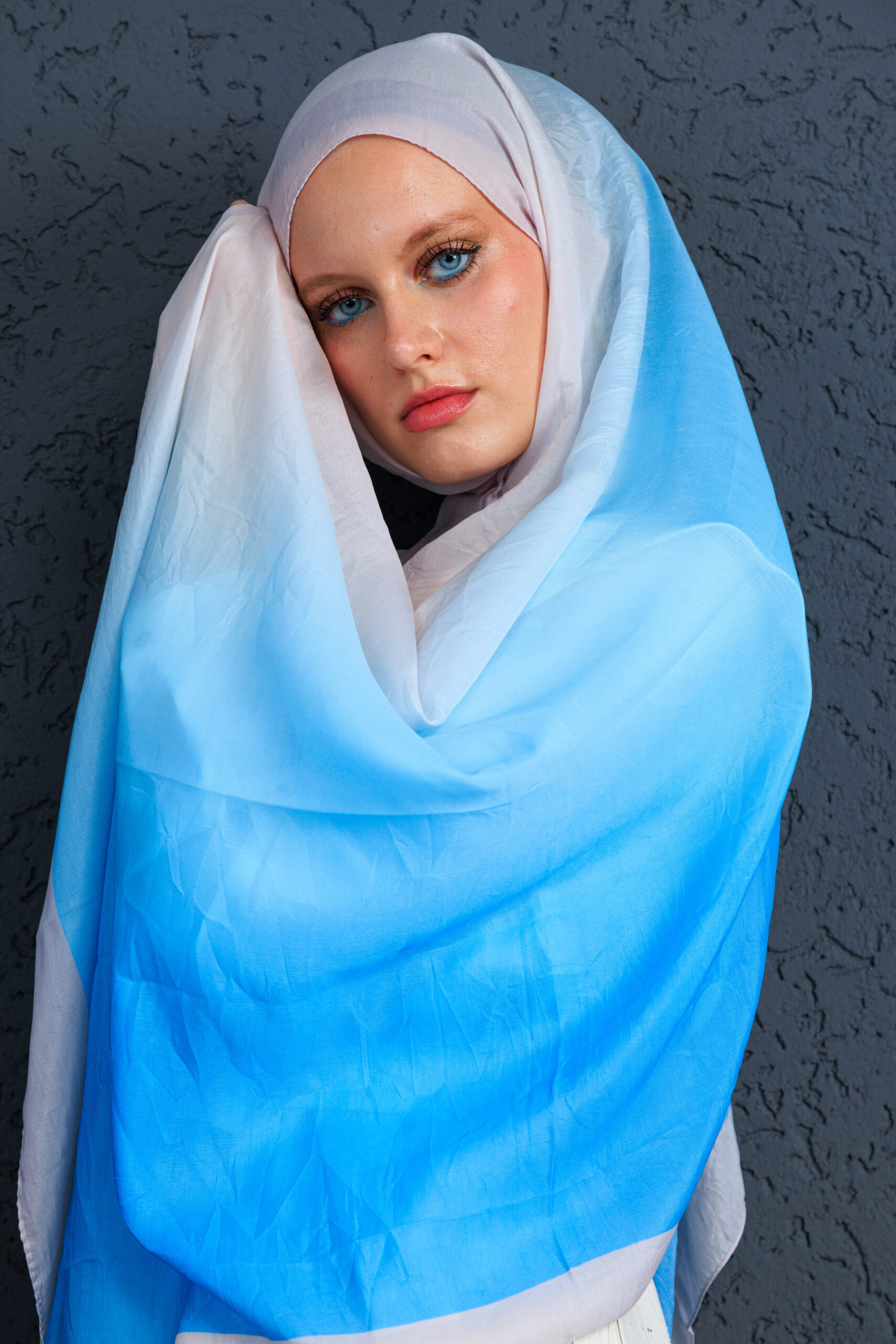 Lodos Şal Serisi- Z-2240 - V-5  - Gök Mavi - Görsel 2