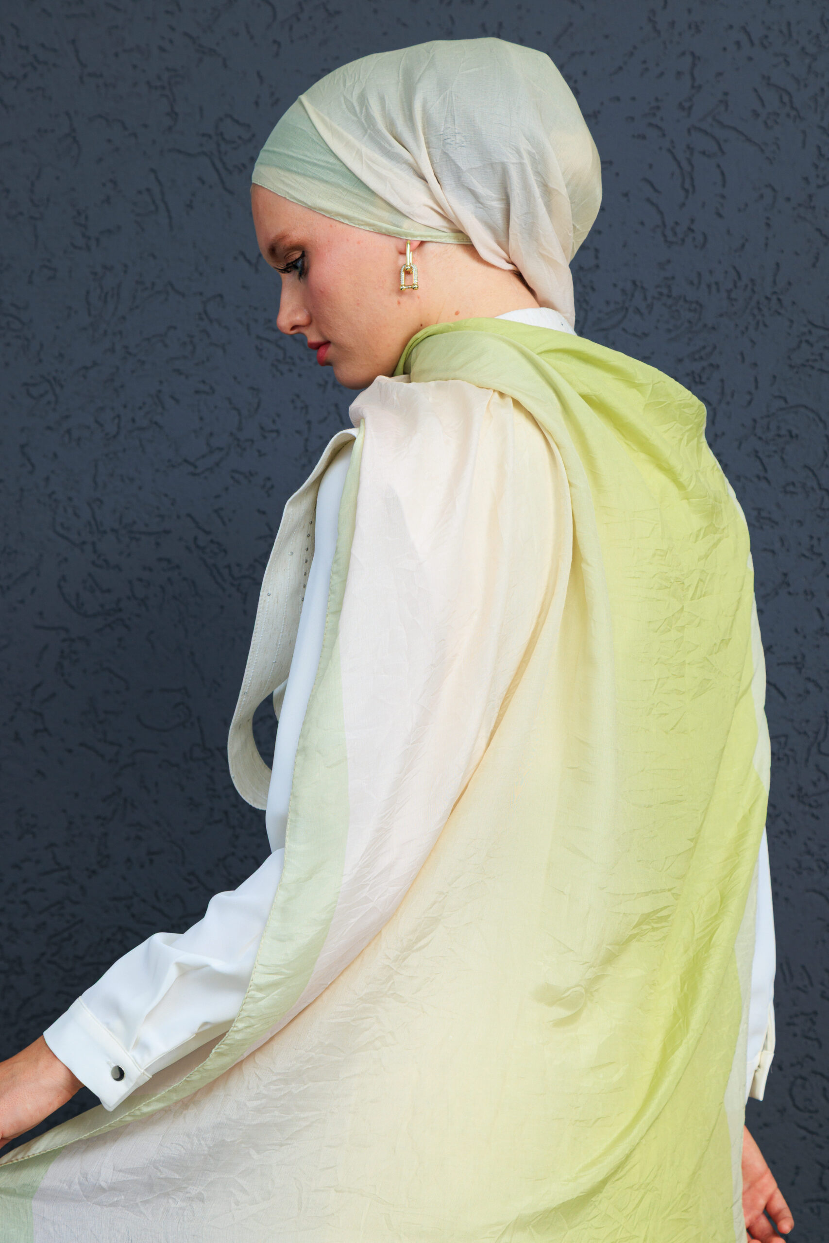 Lodos Şal Serisi- Z-2240 - V-17  - Zeytin Yeşil - Görsel 2