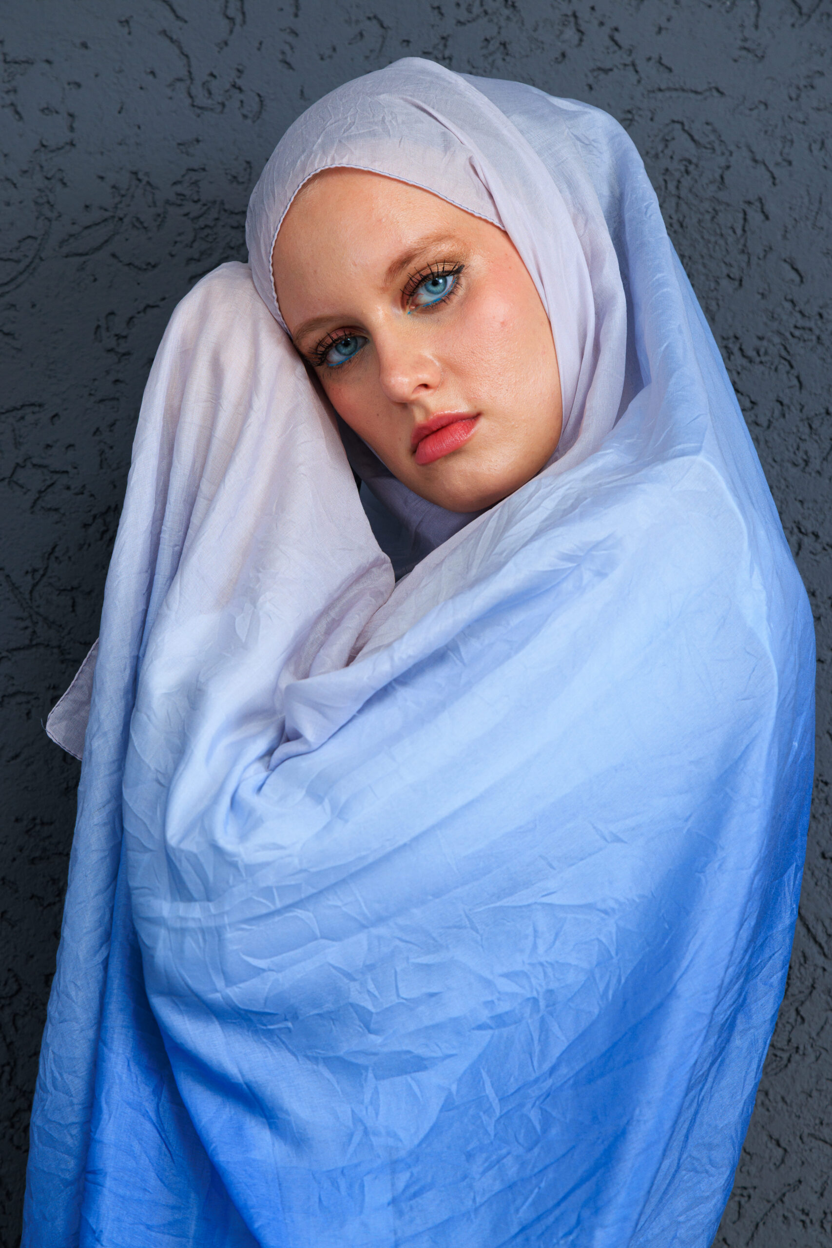 Lotus Şal Serisi- Z-2240 - V-5 - Gök Mavi - Görsel 3