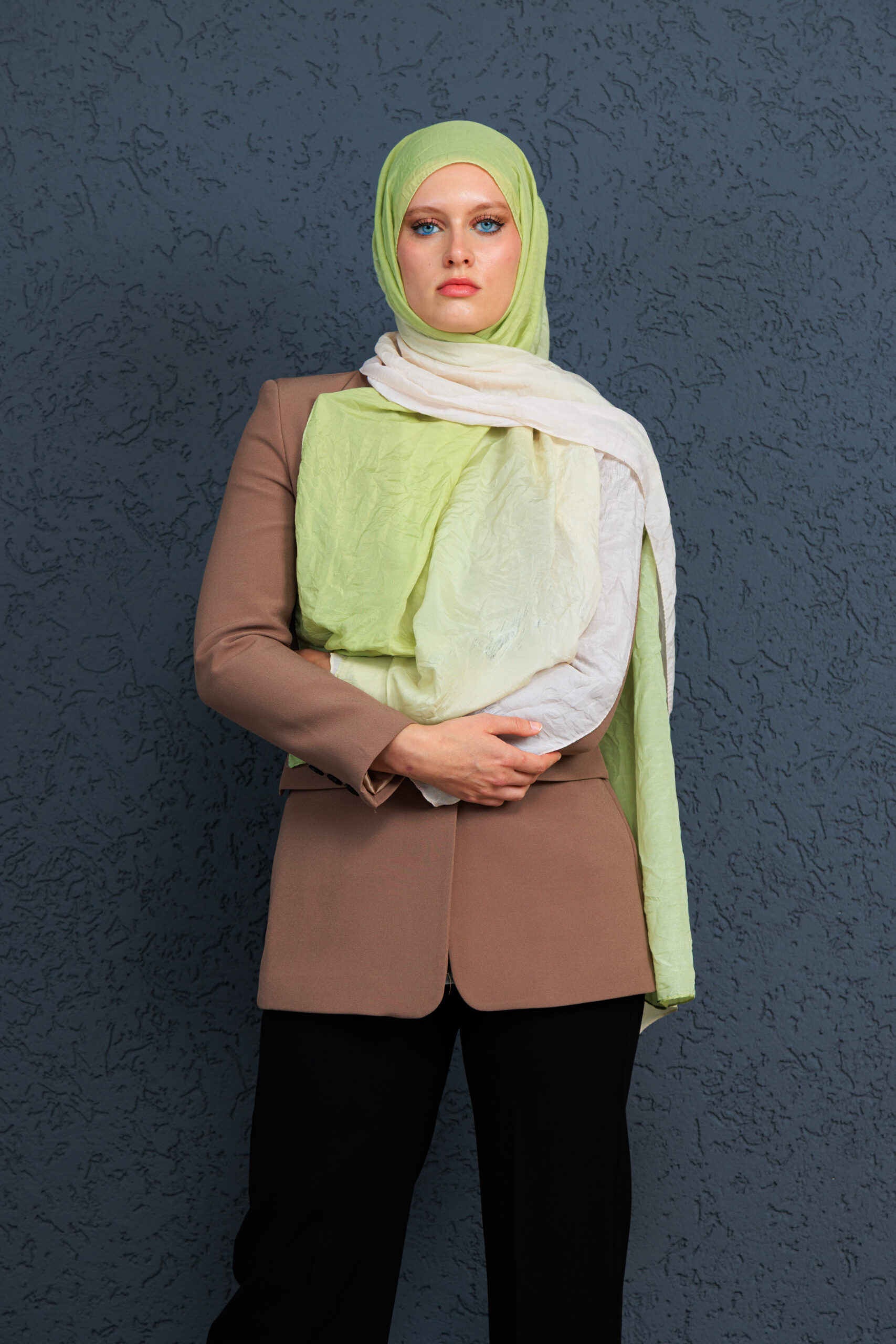 Lotus Şal Serisi- Z-2240 - V-17  - Lime Sarı - Görsel 2