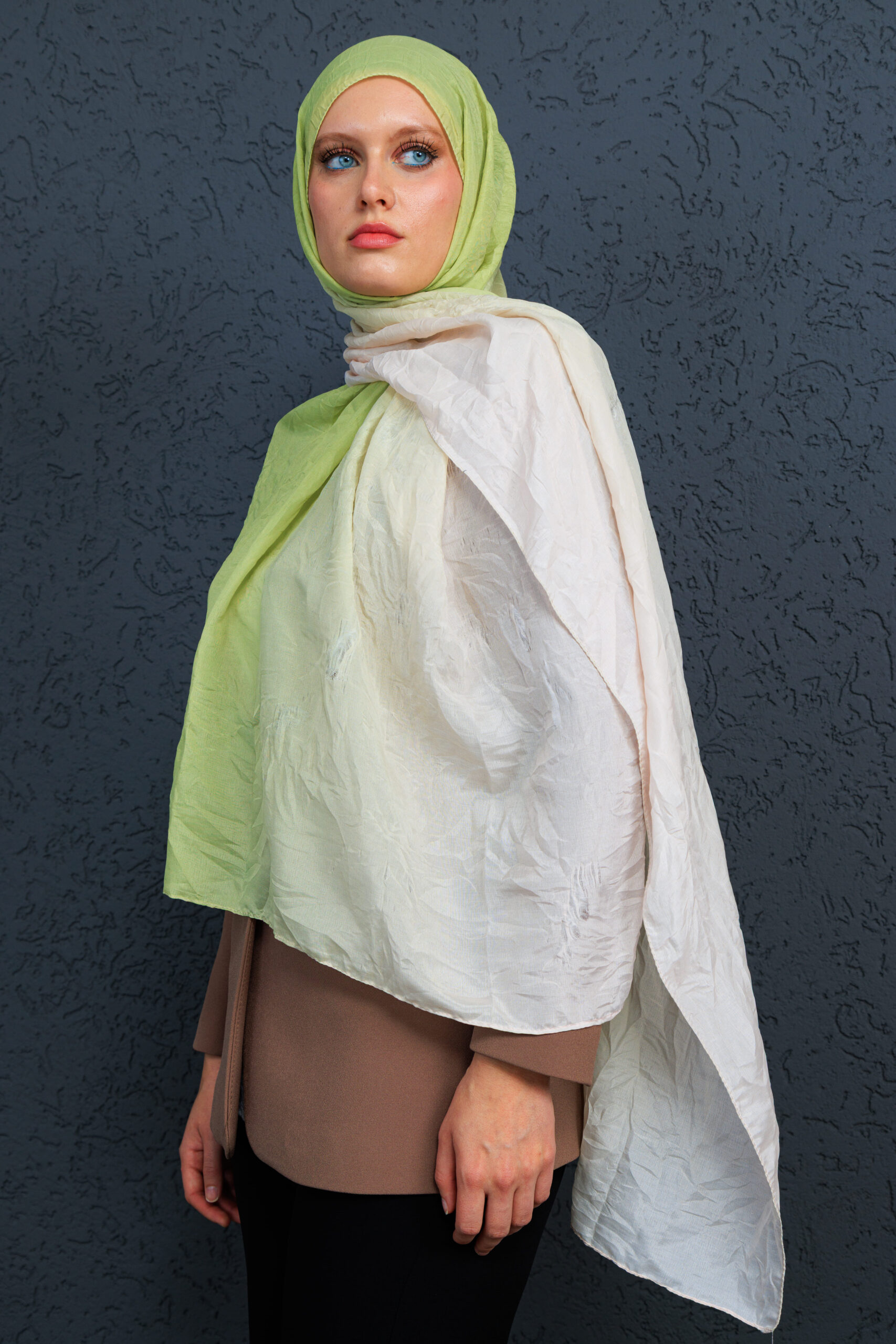 Lotus Şal Serisi- Z-2240 - V-17  - Lime Sarı - Görsel 4