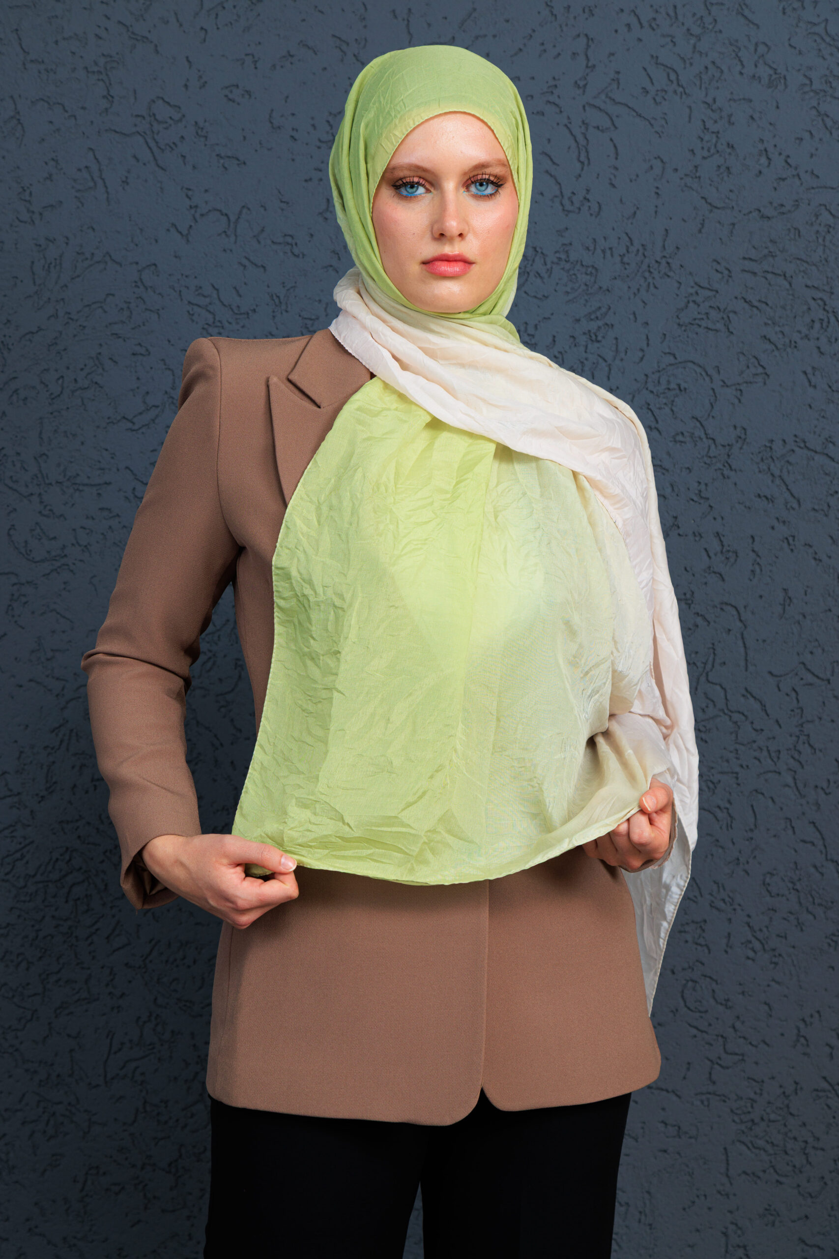 Lotus Şal Serisi- Z-2240 - V-17  - Lime Sarı - Görsel 5