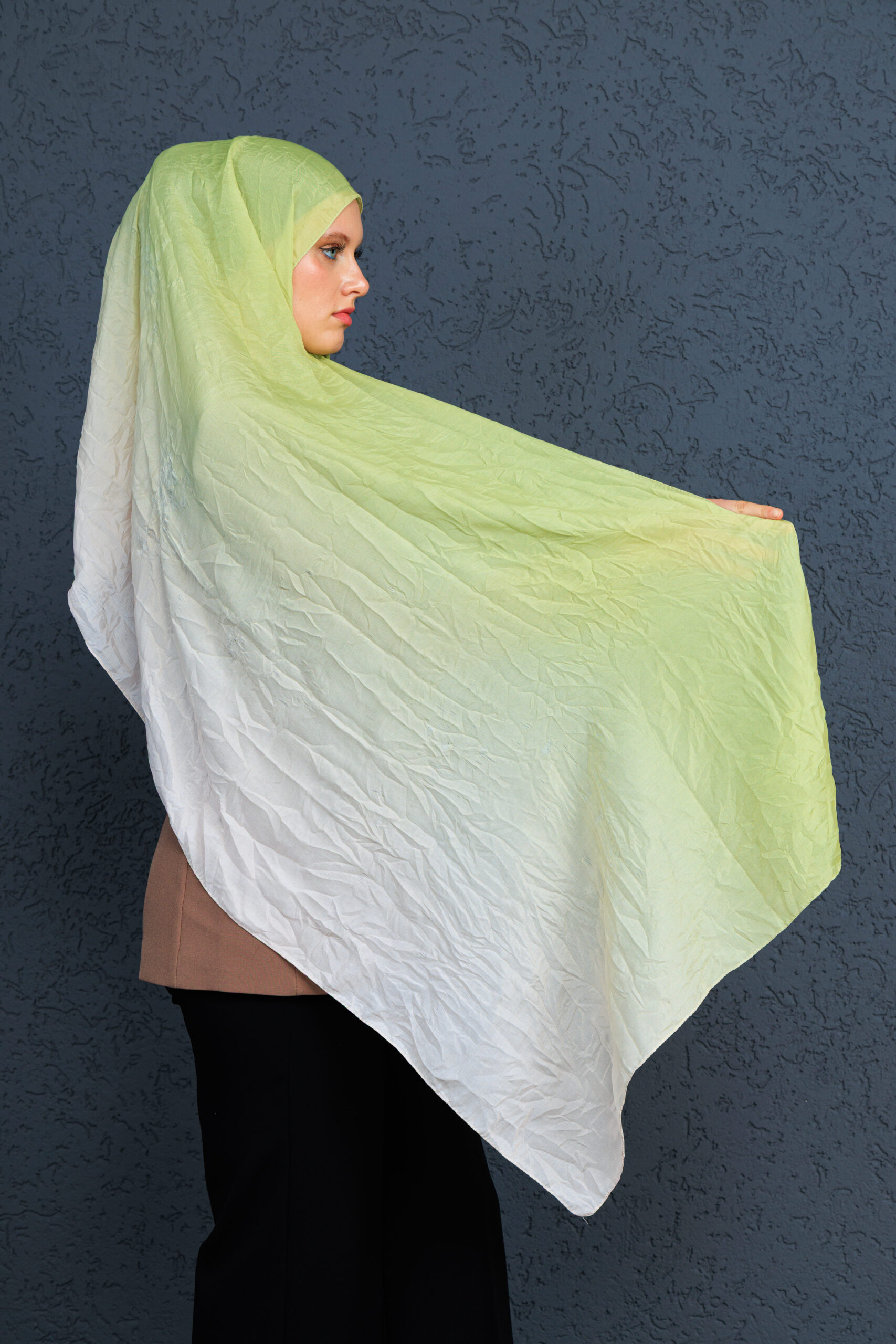 Lotus Şal Serisi- Z-2240 - V-17  - Lime Sarı - Görsel 6