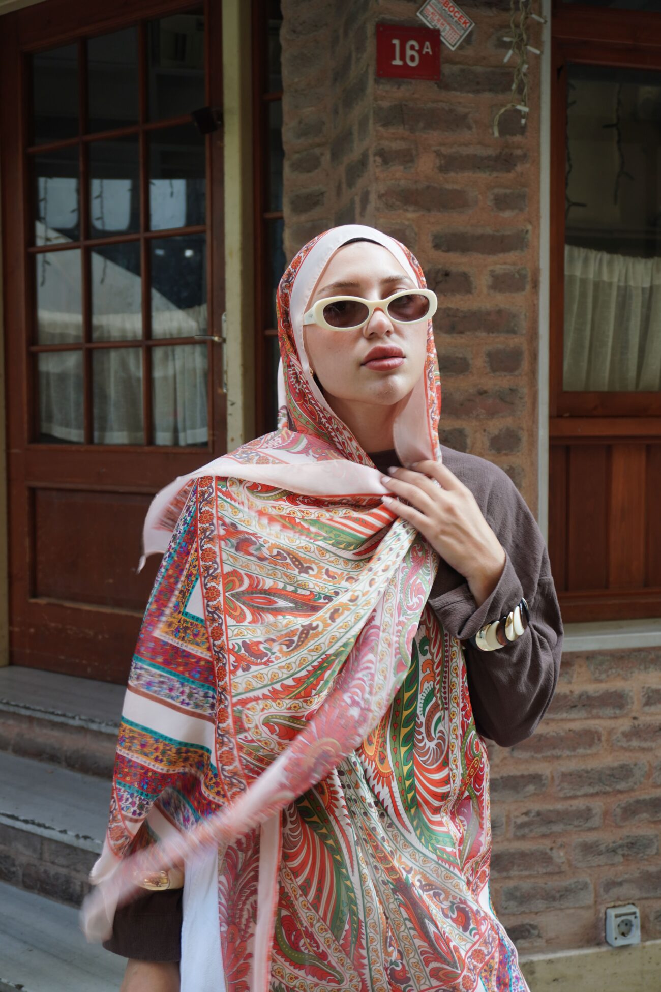 New Zuhur Şal Serisi- 469-002- V-9 - Kiremit - Görsel 3