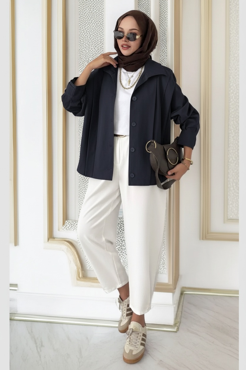 Zara Bomber Trençkot DŞ100237 - Lacivert