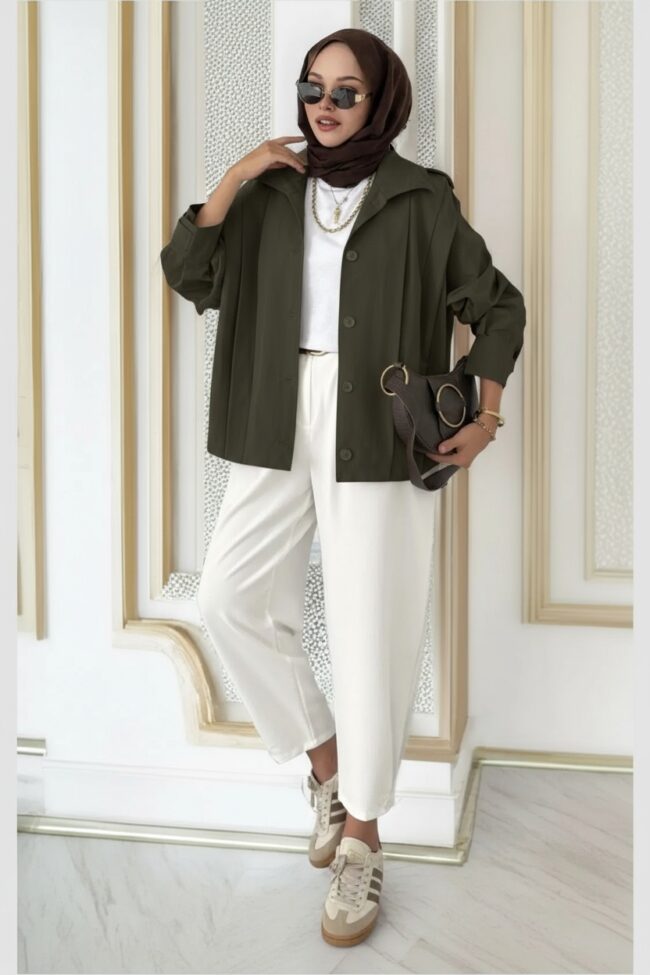 Zara Bomber Trençkot DŞ100237 - Koyu Haki