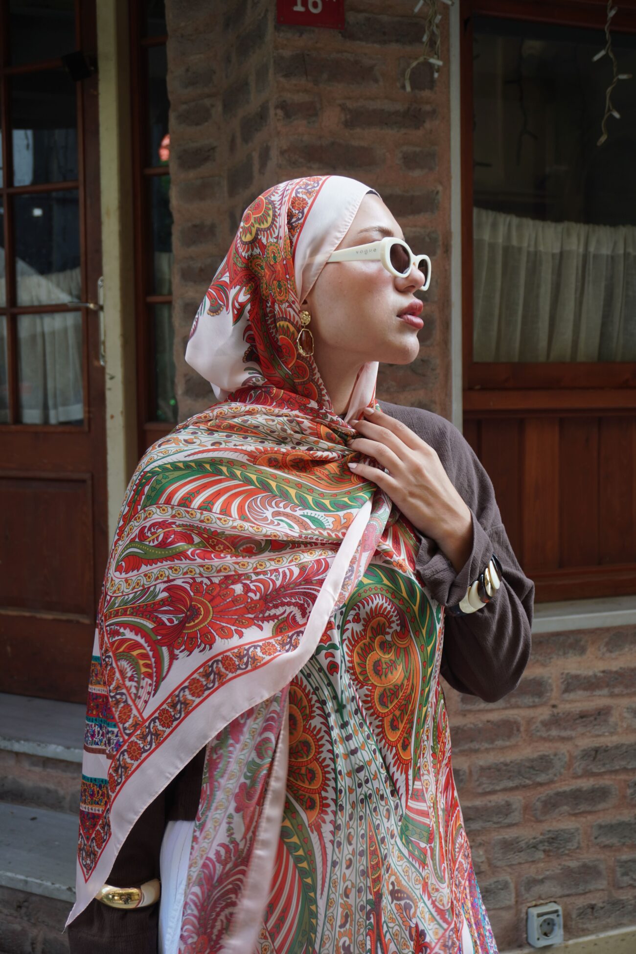 New Zuhur Şal Serisi- 469-002- V-9 - Kiremit - Görsel 4