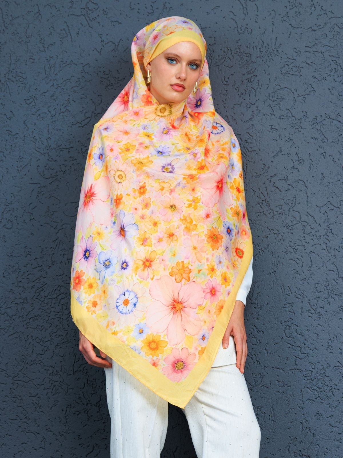 Eleya Şal Serisi - 469-008 - V- 1 - Ayçiçeği - Görsel 3