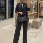 Fermuarlı Basic İkili Takım BÜYÜK BEDEN  TK2962  -  Füme