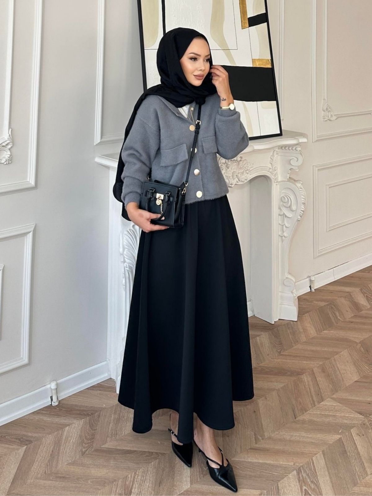 Scuba Kloş Kesim Etek  ETK100260  - Siyah