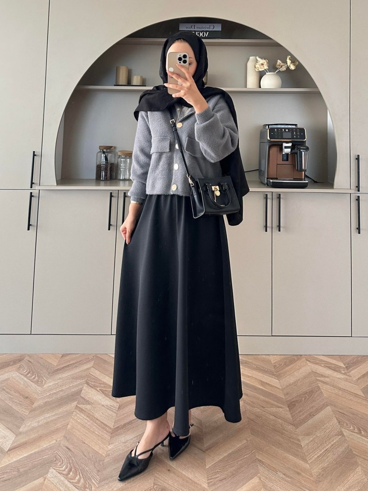 Scuba Kloş Kesim Etek  ETK100260  - Siyah - Görsel 2