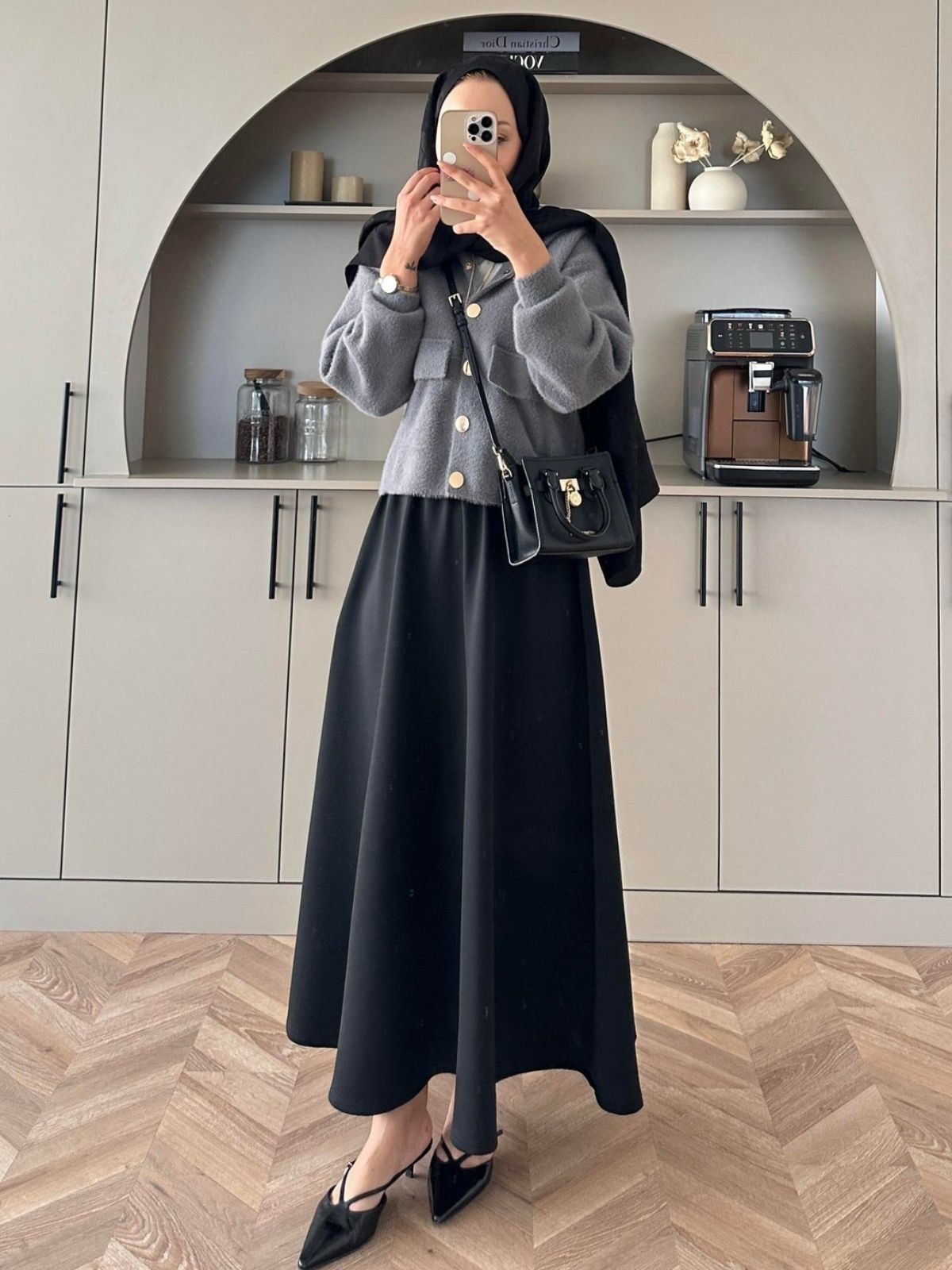 Scuba Kloş Kesim Etek  ETK100260  - Siyah - Görsel 3