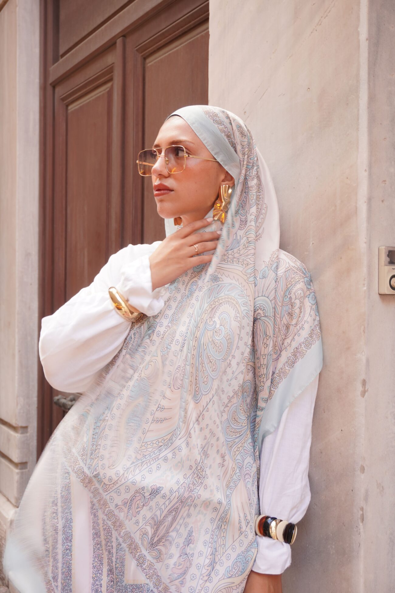 New Zuhur Şal Serisi- 469-002- V-7 - Buz Mavi - Görsel 3