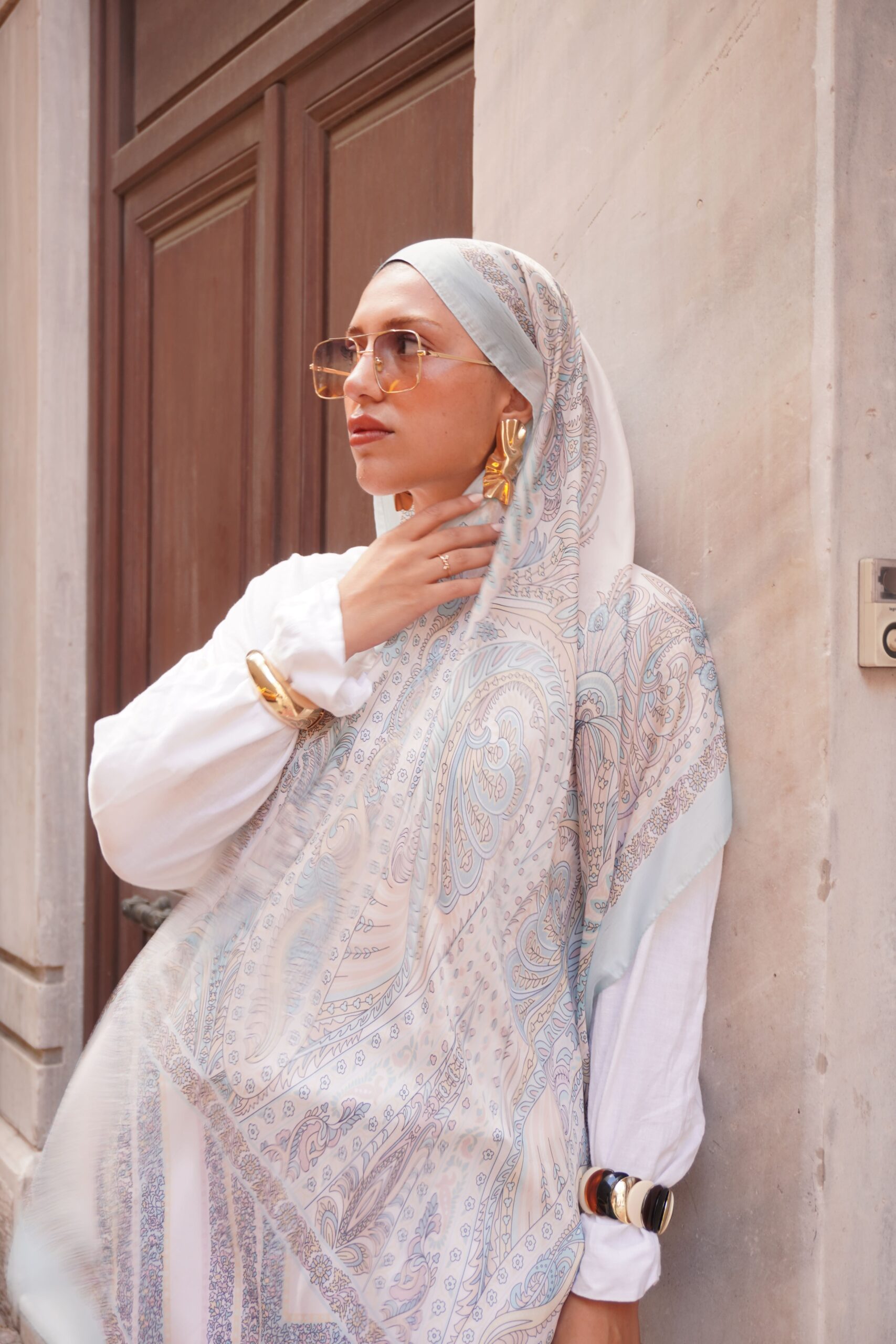 New Zuhur Şal Serisi- 469-002- V-7 - Buz Mavi - Görsel 3