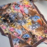 Flowers Kraş Desenli Şal - ŞL100234 - Kestane