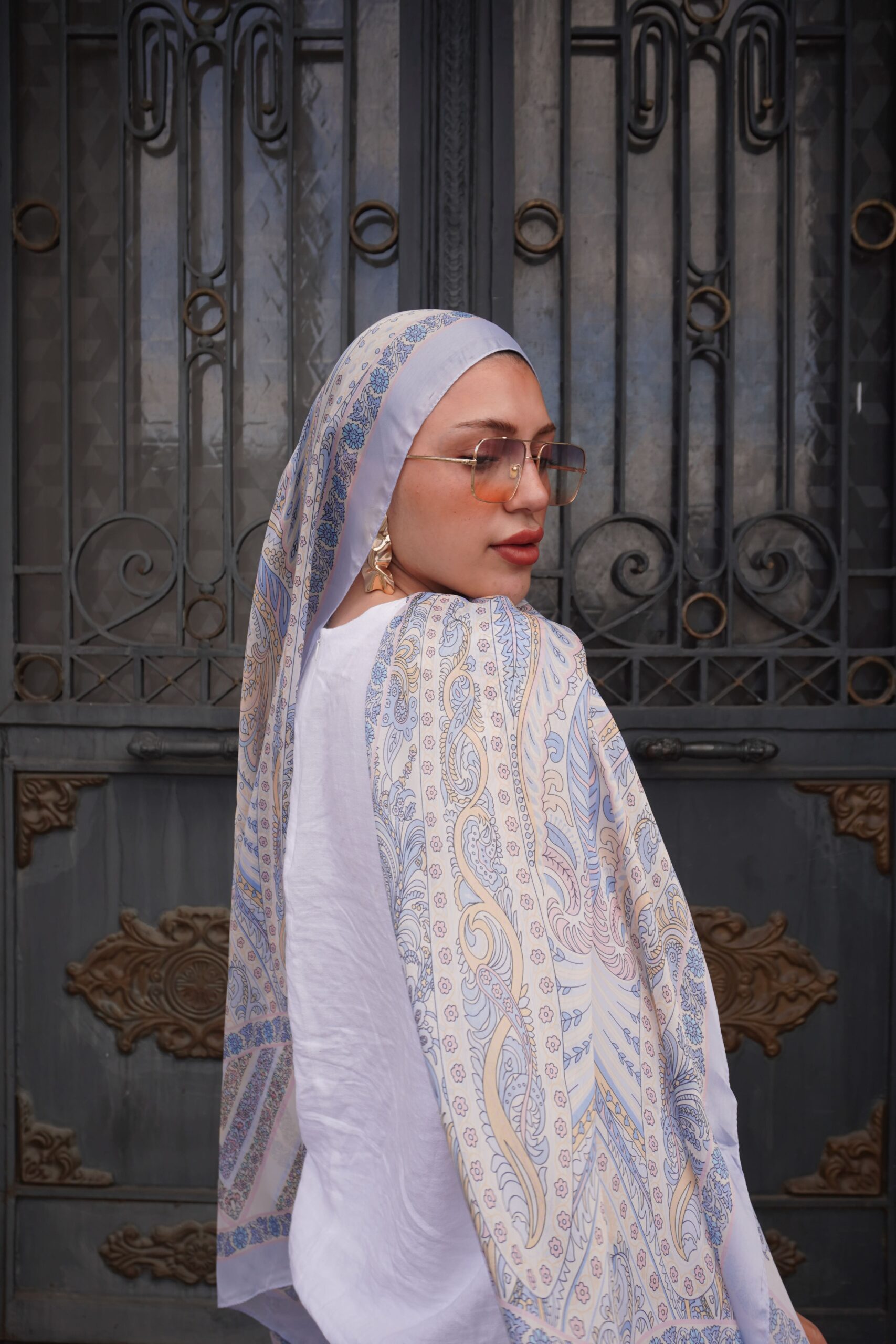 New Zuhur Şal Serisi- 469-002- V-4 - Gök Mavi - Görsel 4