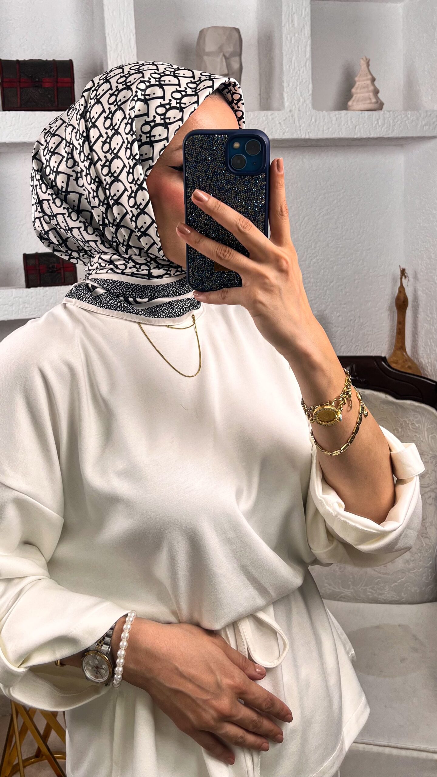 Dior Marka Eşarp - Siyah - Görsel 2