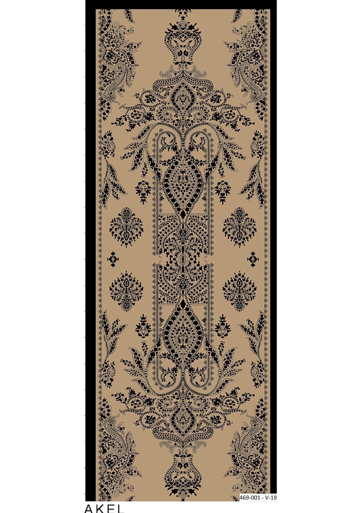 Havai Şal Serisi- 469-001- V-19 - Gold Siyah - Görsel 5