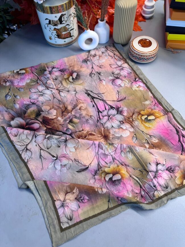 Flowers Kraş Desenli Şal - ŞL100234 - Çağla