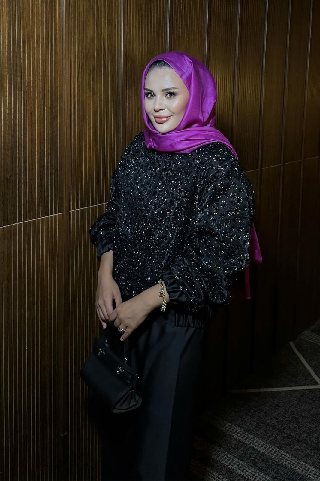 Aura Payetli Saten Ceket CKT100264 - Siyah