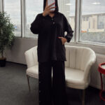 Premium Çıtçıtlı Dotta İkili Takım TK100301  - Siyah