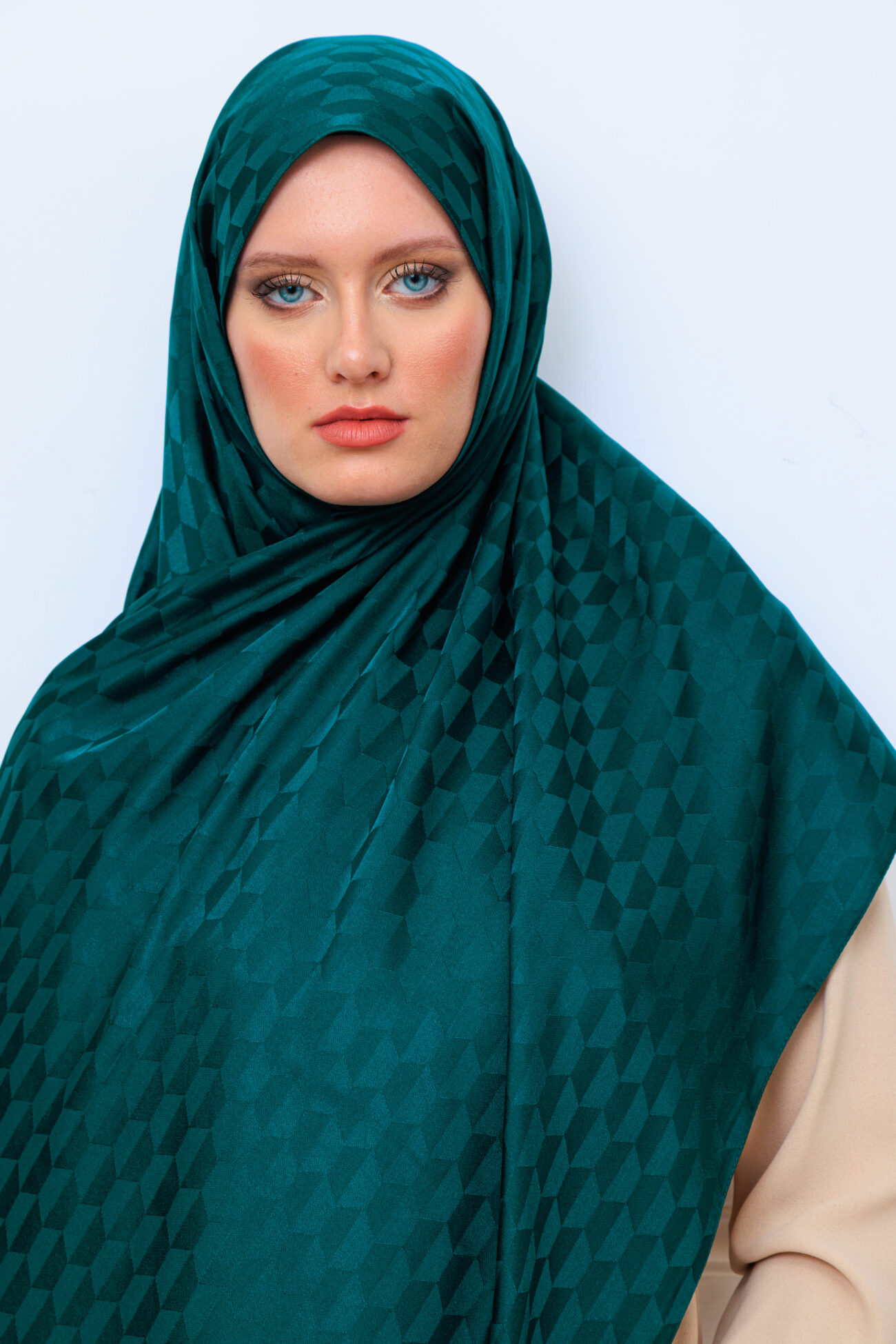 Qoza Desen İpeksi Jakar Şal - Zümrüt - Görsel 2