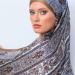 Etro Marka Yeni Sezon İthal Etnik Desen Vual İpek Şal - Bal Köpüğü