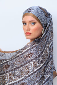 Etro Marka Yeni Sezon İthal Etnik Desen Vual İpek Şal - Bal Köpüğü