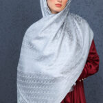 Dior  İthal Yün  İpek Şal Tam Set Kutulu Sertifikalı-Gri